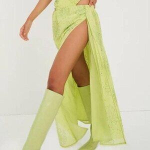 NEW FOR LOVE AND LEMONS ANNA JEWELED GREEN SKIRT SIZE S